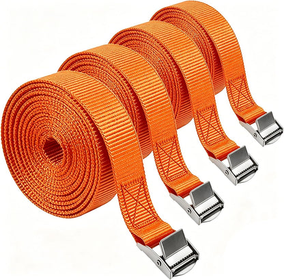 Lashing Straps with Buckles, 4Pack, 1 Inch × 5 Feet, Cargo Tie-Down Strap