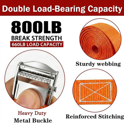 Lashing Straps with Buckles, 4Pack, 1 Inch × 5 Feet, Cargo Tie-Down Strap