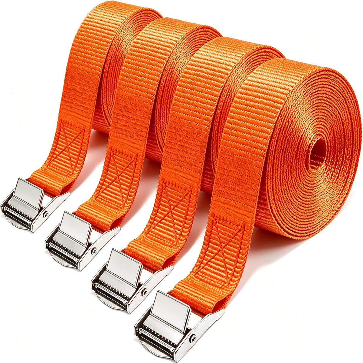 Lashing Straps with Buckles, 4Pack, 1 Inch × 5 Feet, Cargo Tie-Down Strap