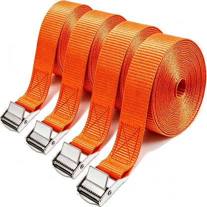Lashing Straps with Buckles, 4Pack, 1 Inch × 5 Feet, Cargo Tie-Down Strap