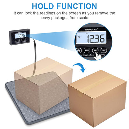 Shipping Scale, 440 lb x 1 oz Digital Postal Scale, Hold & Tare