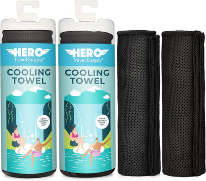 Hero Cooling Towels for Neck & Face (2 Pack), Microfiber Towels for Travel