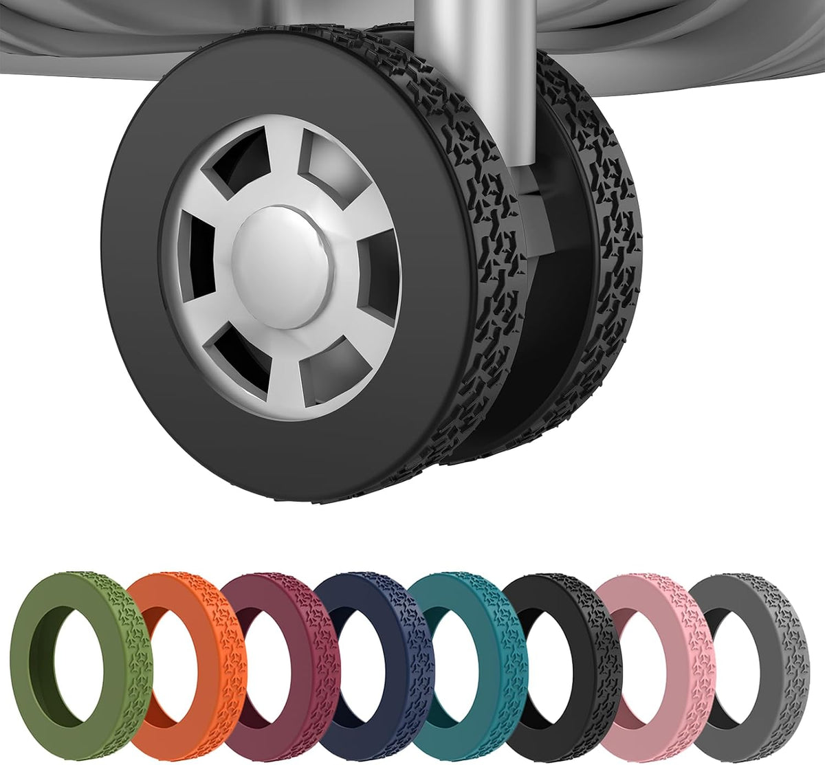 8 Pack Luggage Wheel Covers for 2-2.4" Luggage Wheel Protectors,Black