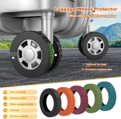 8 Pack Luggage Wheel Covers for 2-2.4" Luggage Wheel Protectors,Black