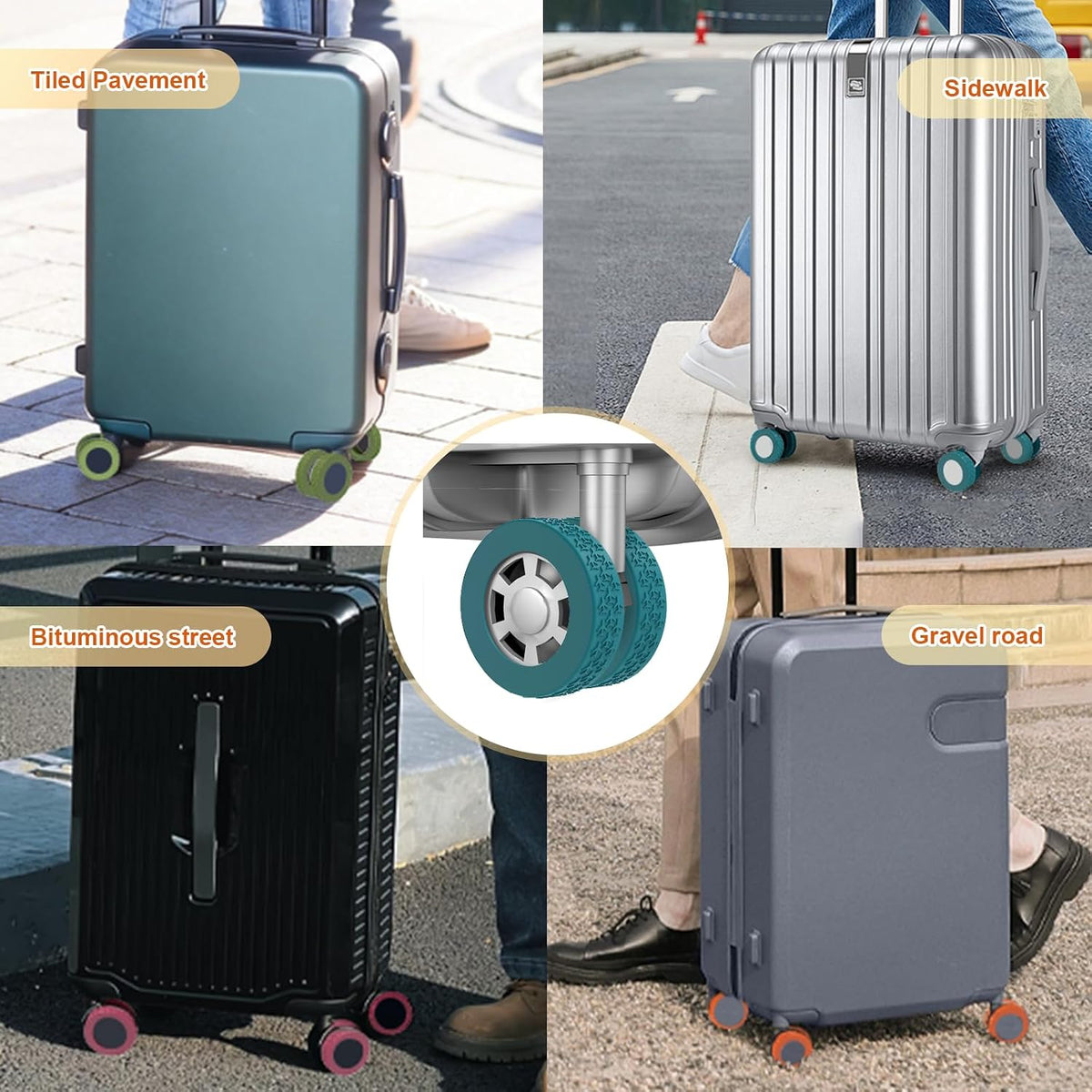 8 Pack Luggage Wheel Covers for 2-2.4" Luggage Wheel Protectors,Black
