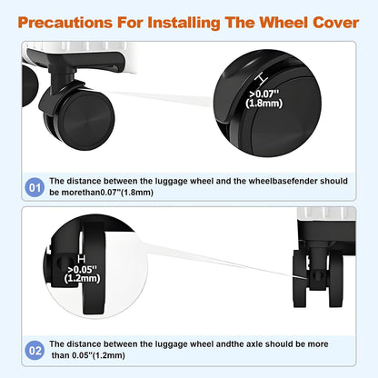 8 Pack Luggage Wheel Covers for 2-2.4" Luggage Wheel Protectors,Black