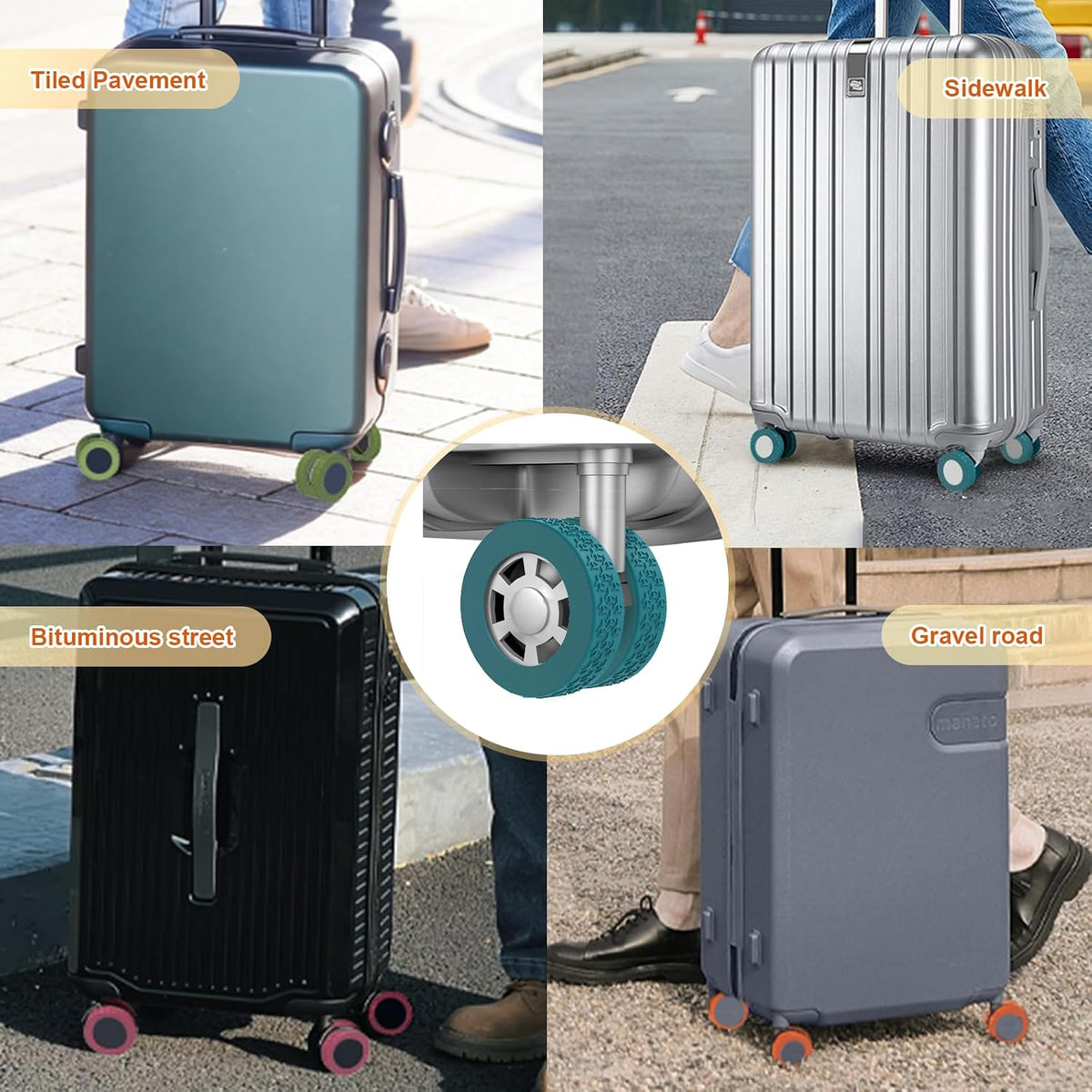 8 Pack Luggage Wheel Covers for 2-2.4" Luggage Wheel Protectors,Black