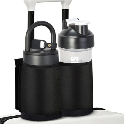 Luggage Travel Cup Holder for Suitcases Free Hands, Travel Accessories, Carry on Beverage Cup Holder Attachment, Luggage Cup Caddy Gifts for Flight Attendants, Business, Travelers, Black