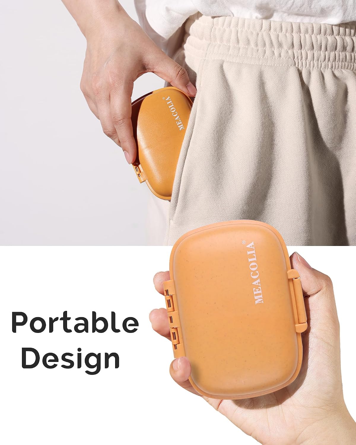 3 Pack Travel Pill Organizer, 8 Compartments Pill Box