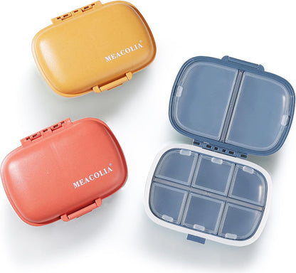3 Pack Travel Pill Organizer, 8 Compartments Pill Box
