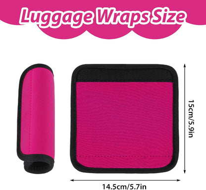 2Pack Luggage Handle Wraps for Suitcase,Rose Red Soft Luggage Identifiers for Suitcases,Travel Essential Bag Handle Wrap,Neoprene Material Suitcase Handle Wraps for Traveling