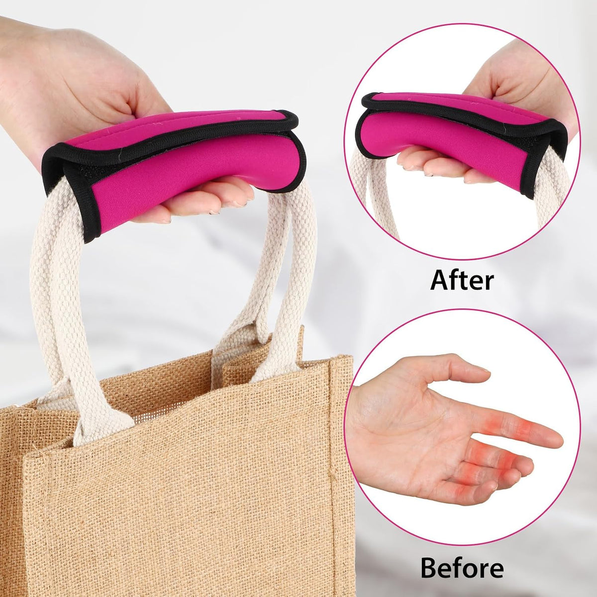 2Pack Luggage Handle Wraps for Suitcase,Rose Red Soft Luggage Identifiers for Suitcases,Travel Essential Bag Handle Wrap,Neoprene Material Suitcase Handle Wraps for Traveling
