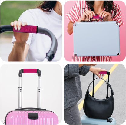 2Pack Luggage Handle Wraps for Suitcase,Rose Red Soft Luggage Identifiers for Suitcases,Travel Essential Bag Handle Wrap,Neoprene Material Suitcase Handle Wraps for Traveling