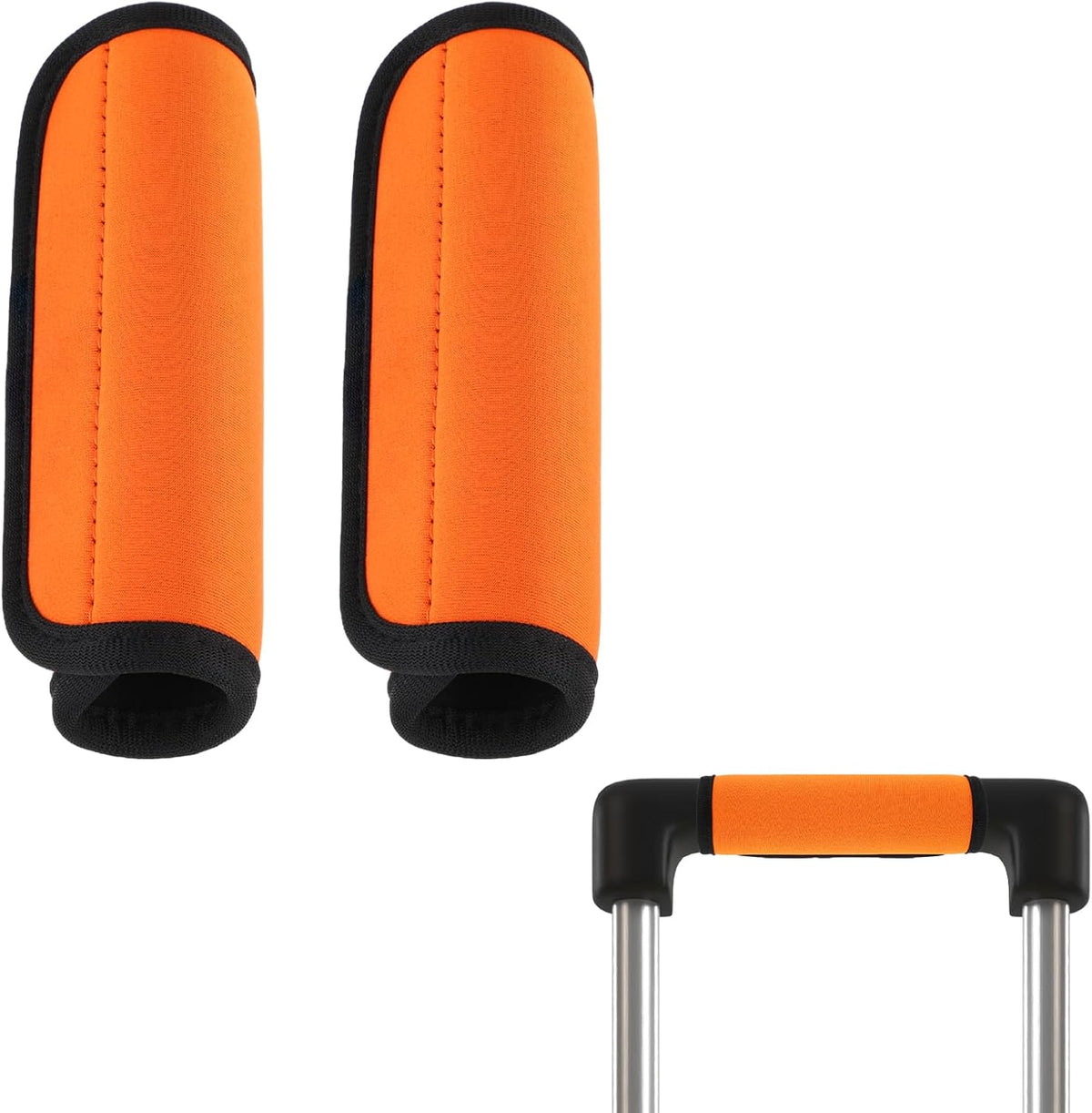 2Pack Luggage Handle Wraps for Suitcase,Rose Red Soft Luggage Identifiers for Suitcases,Travel Essential Bag Handle Wrap,Neoprene Material Suitcase Handle Wraps for Traveling