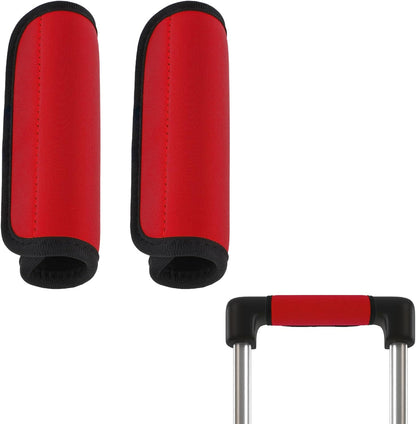2Pack Luggage Handle Wraps for Suitcase,Rose Red Soft Luggage Identifiers for Suitcases,Travel Essential Bag Handle Wrap,Neoprene Material Suitcase Handle Wraps for Traveling