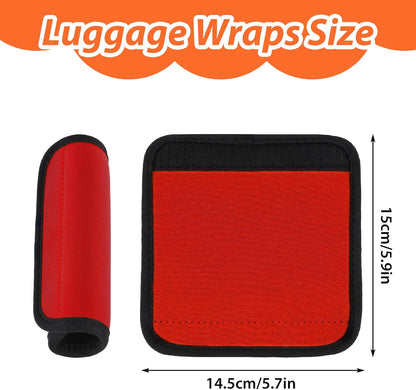 2Pack Luggage Handle Wraps for Suitcase,Rose Red Soft Luggage Identifiers for Suitcases,Travel Essential Bag Handle Wrap,Neoprene Material Suitcase Handle Wraps for Traveling