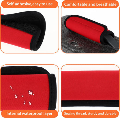 2Pack Luggage Handle Wraps for Suitcase,Rose Red Soft Luggage Identifiers for Suitcases,Travel Essential Bag Handle Wrap,Neoprene Material Suitcase Handle Wraps for Traveling
