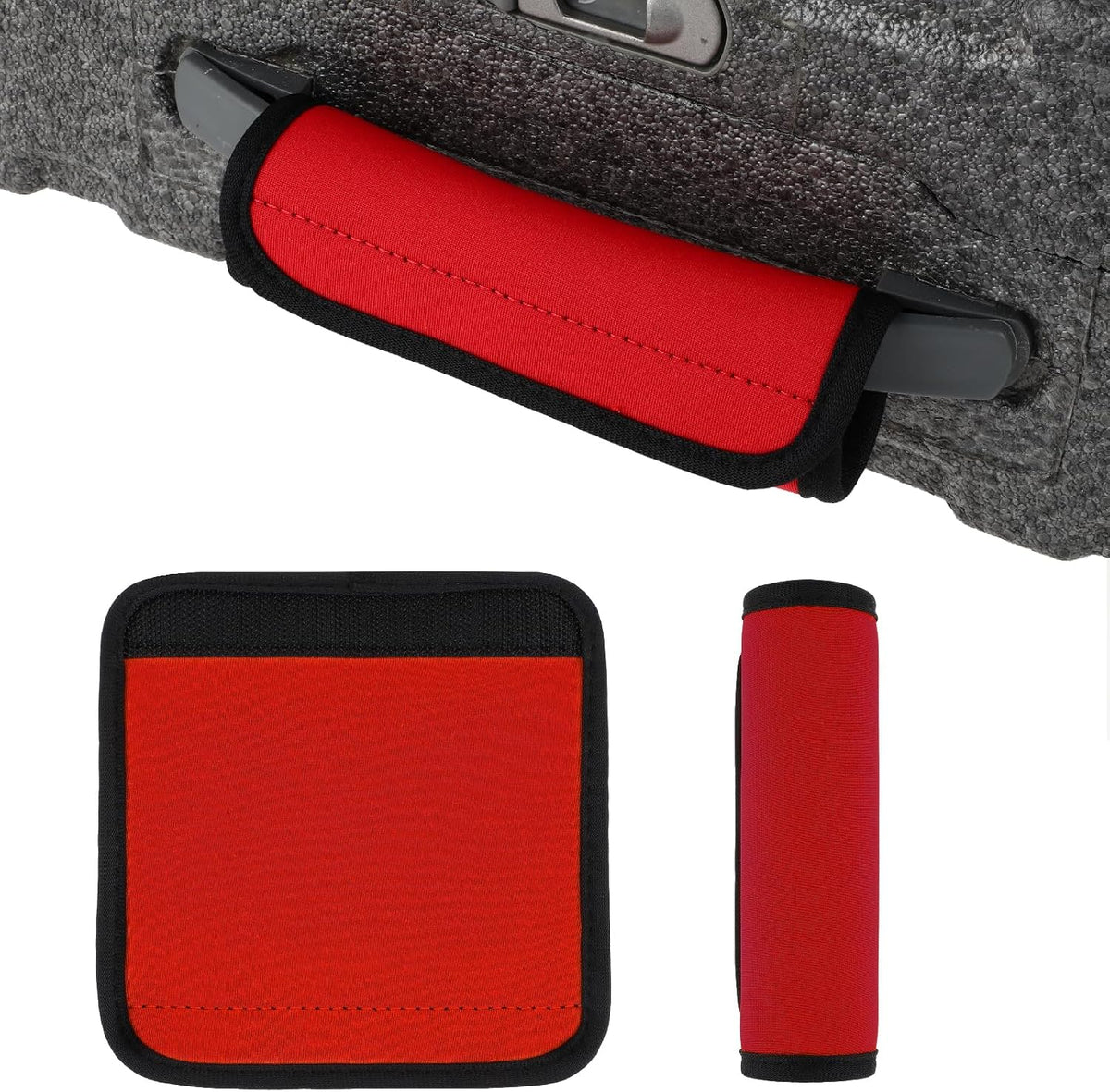 2Pack Luggage Handle Wraps for Suitcase,Rose Red Soft Luggage Identifiers for Suitcases,Travel Essential Bag Handle Wrap,Neoprene Material Suitcase Handle Wraps for Traveling