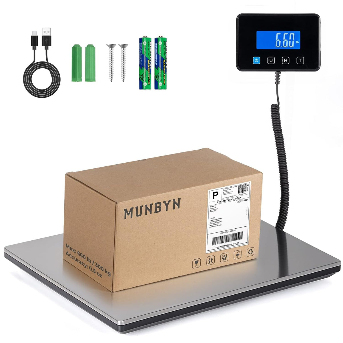 660lb/1.8oz Shipping Scale, Digital Postal Scale for Packages