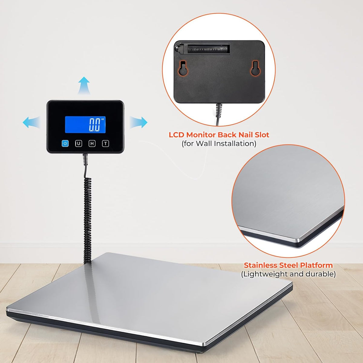 660lb/1.8oz Shipping Scale, Digital Postal Scale for Packages