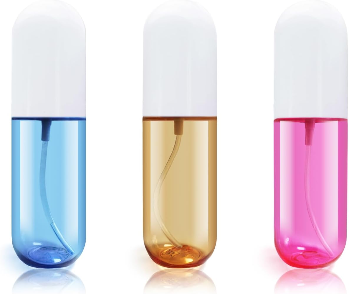 3PCS Mini Spray Bottle, 1.9oz Travel Spray Bottles Tsa Approved, Clear Mister Atomizer Travel Size, Pocket Small Spray Bottle for Hair Spray, Toners & Face