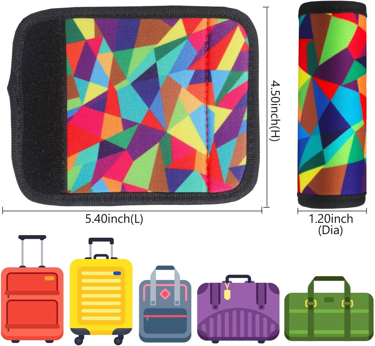 Luggage Handle Wrap 2 Pack Luggage Handle Wraps For Suitcase Bright Neoprene Luggage Handle Covers/Extender/Identifiers-Travel Accessories Must Haves
