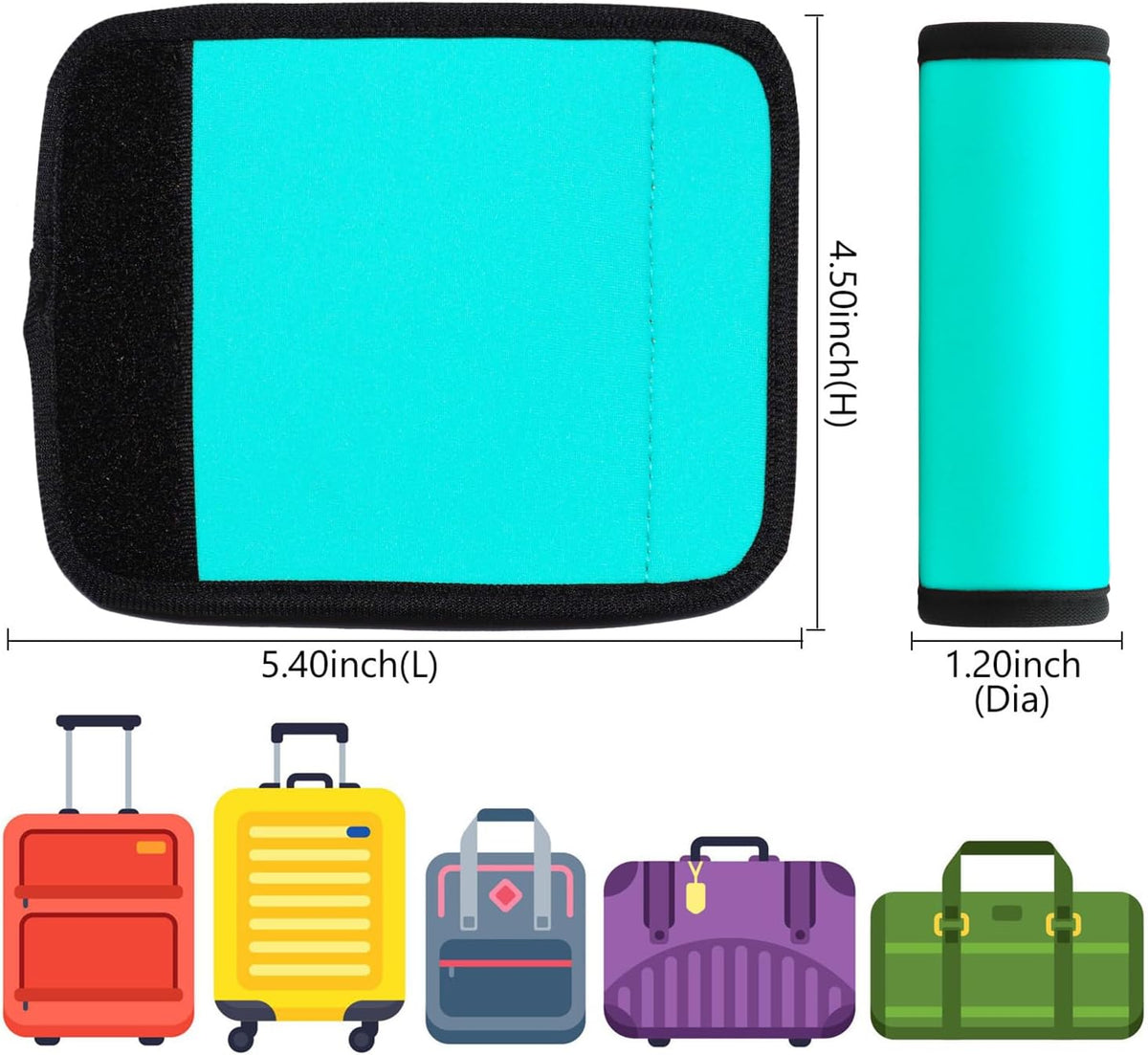 Luggage Handle Wrap 2 Pack Luggage Handle Wraps For Suitcase Bright Neoprene Luggage Handle Covers/Extender/Identifiers-Travel Accessories Must Haves