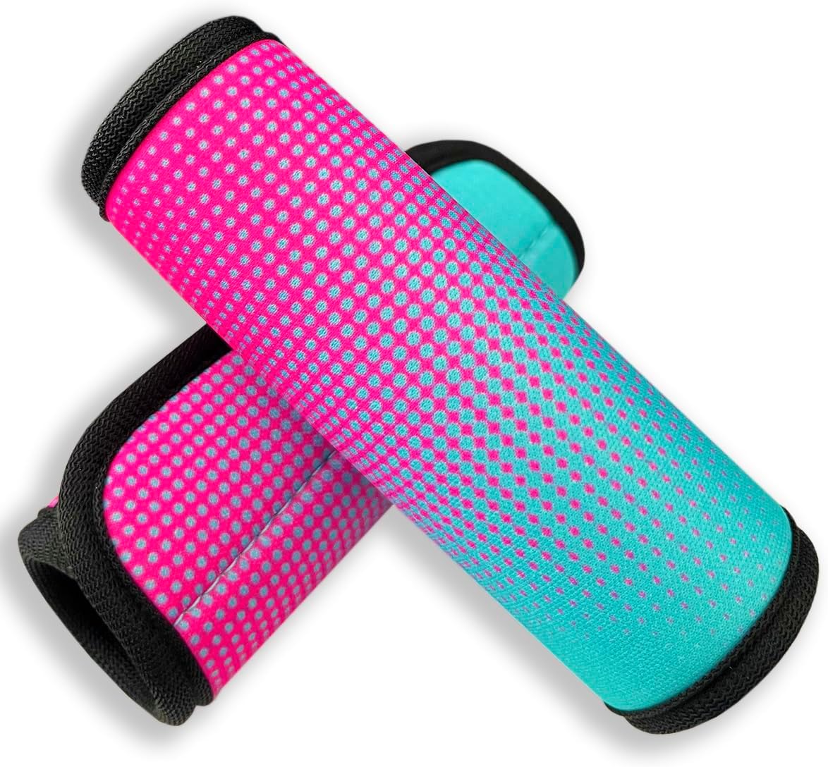 Luggage Handle Wrap 2 Pack Luggage Handle Wraps For Suitcase Bright Neoprene Luggage Handle Covers/Extender/Identifiers-Travel Accessories Must Haves