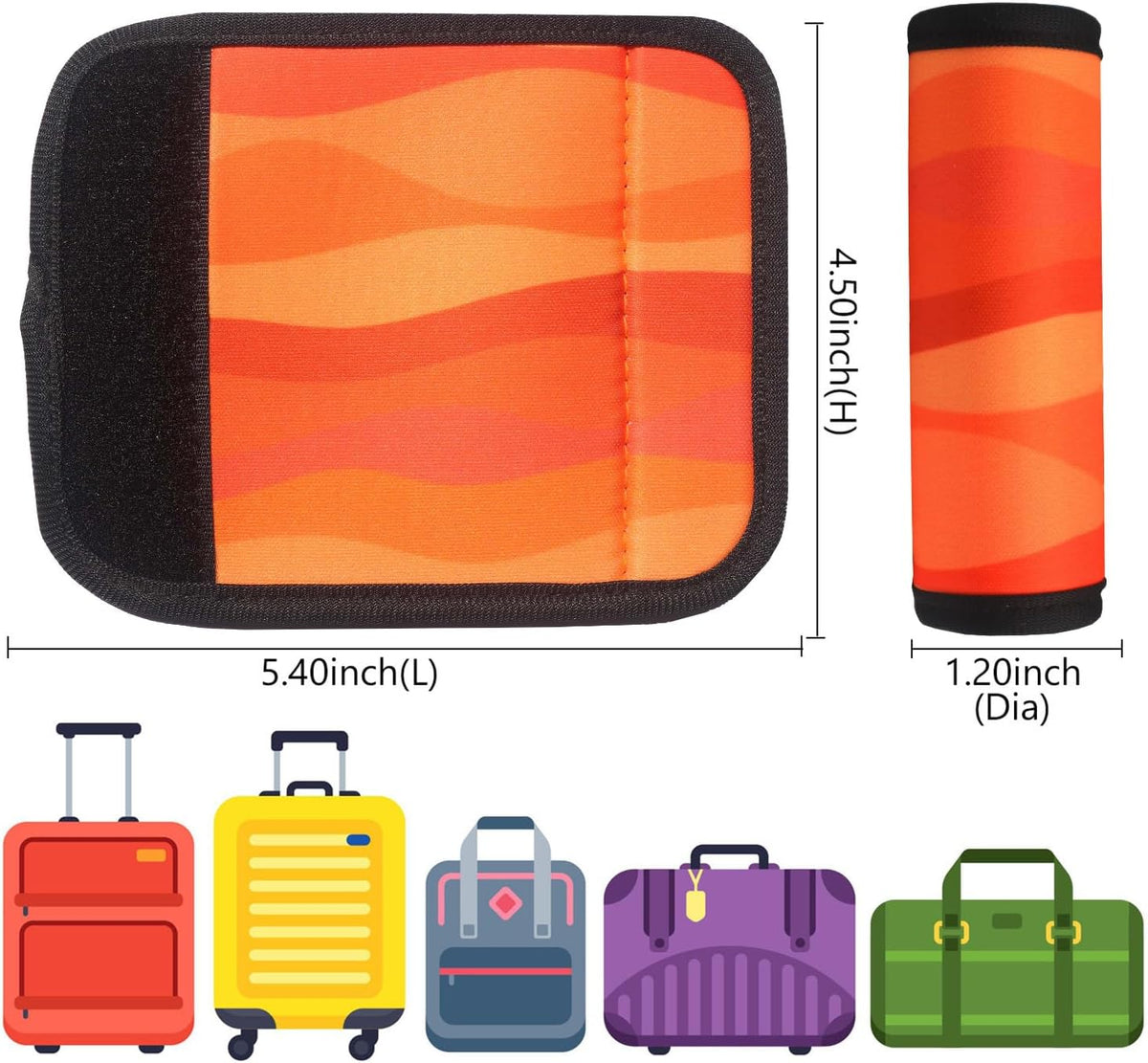 Luggage Handle Wrap 2 Pack Luggage Handle Wraps For Suitcase Bright Neoprene Luggage Handle Covers/Extender/Identifiers-Travel Accessories Must Haves