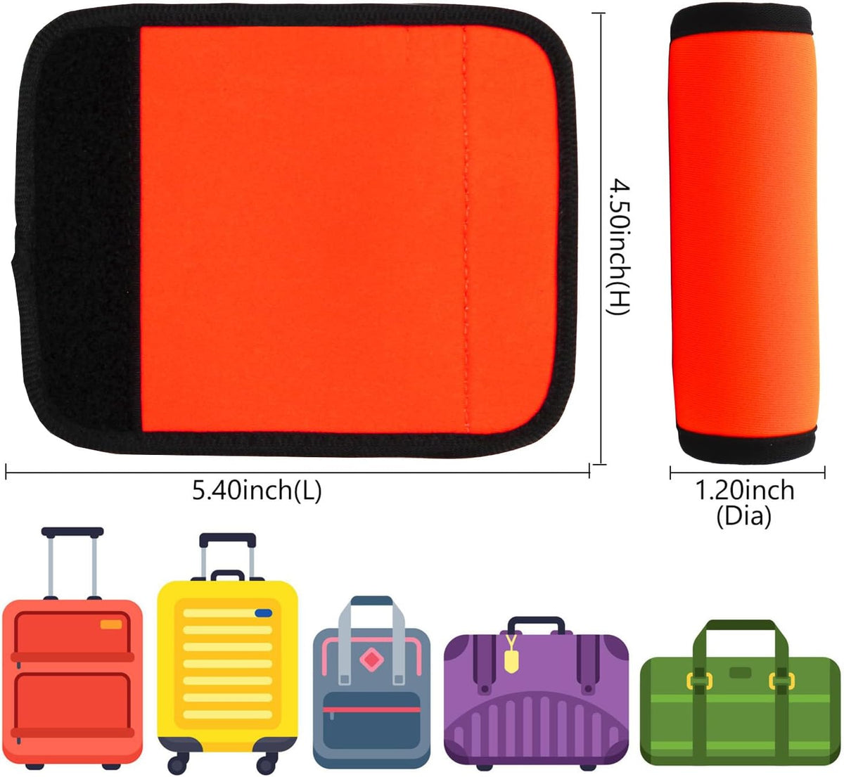 Luggage Handle Wrap 2 Pack Luggage Handle Wraps For Suitcase Bright Neoprene Luggage Handle Covers/Extender/Identifiers-Travel Accessories Must Haves