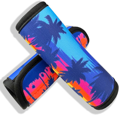 Luggage Handle Wrap 2 Pack Luggage Handle Wraps For Suitcase Bright Neoprene Luggage Handle Covers/Extender/Identifiers-Travel Accessories Must Haves