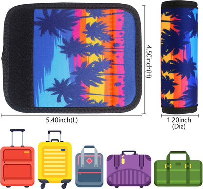 Luggage Handle Wrap 2 Pack Luggage Handle Wraps For Suitcase Bright Neoprene Luggage Handle Covers/Extender/Identifiers-Travel Accessories Must Haves