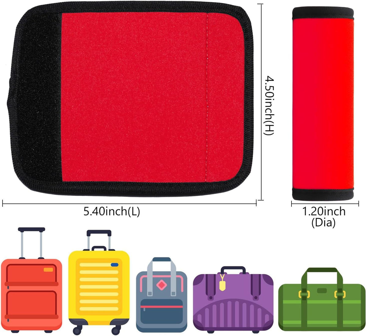 Luggage Handle Wrap 2 Pack Luggage Handle Wraps For Suitcase Bright Neoprene Luggage Handle Covers/Extender/Identifiers-Travel Accessories Must Haves