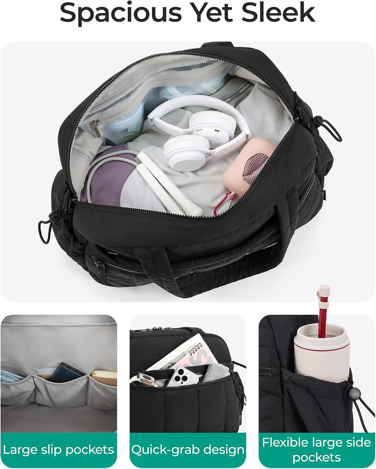 Duffle Bag for Travel, Gym Bag for Women, Weekender Carry on