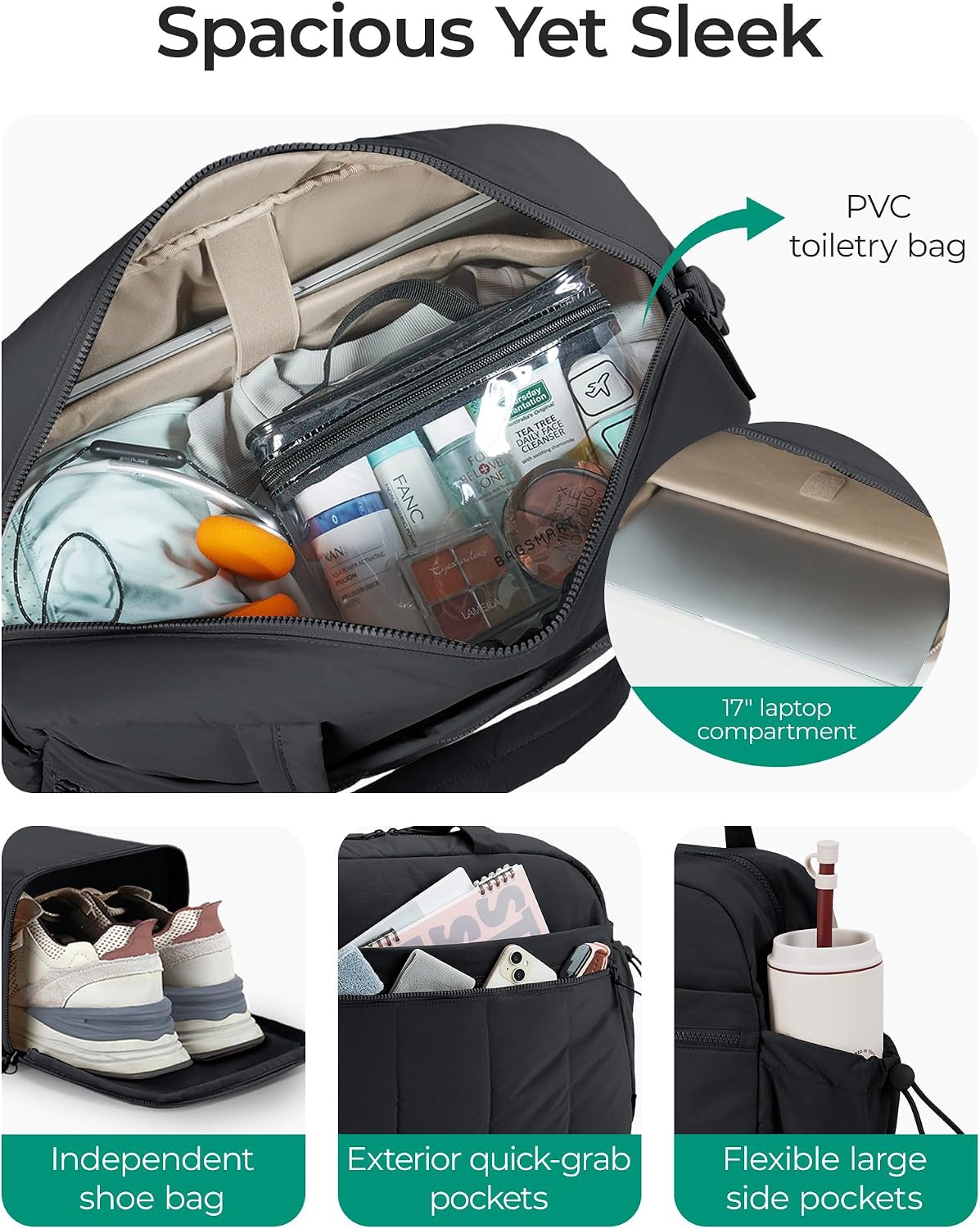 Duffle Bag for Travel, Gym Bag for Women, Weekender Carry on