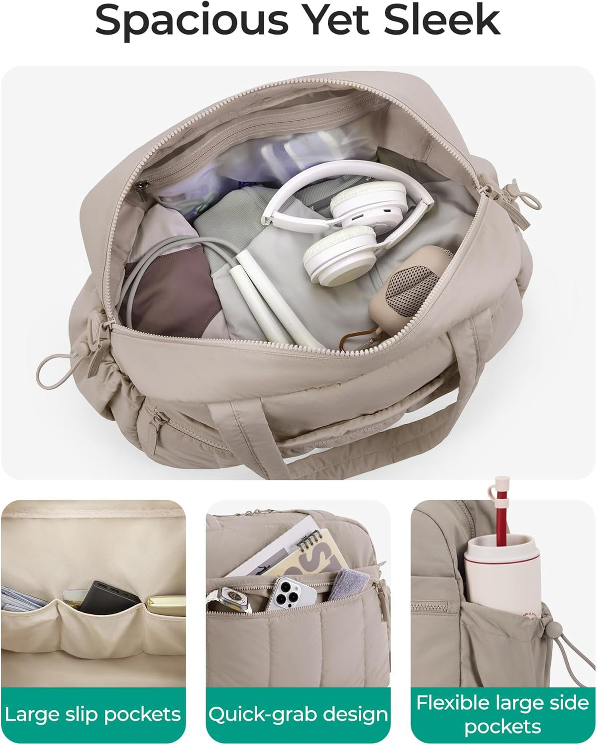 Duffle Bag for Travel, Gym Bag for Women, Weekender Carry on