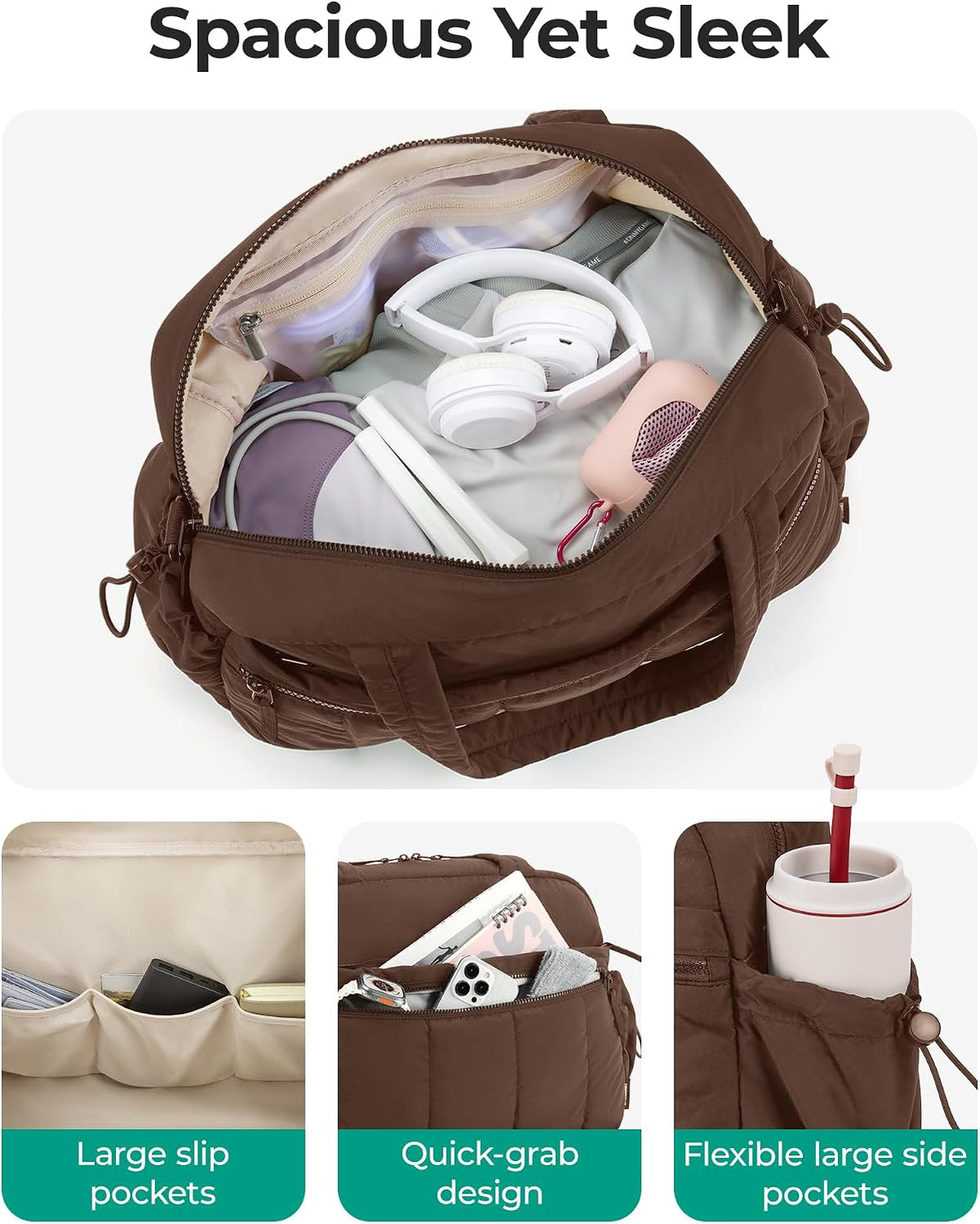 Duffle Bag for Travel, Gym Bag for Women, Weekender Carry on