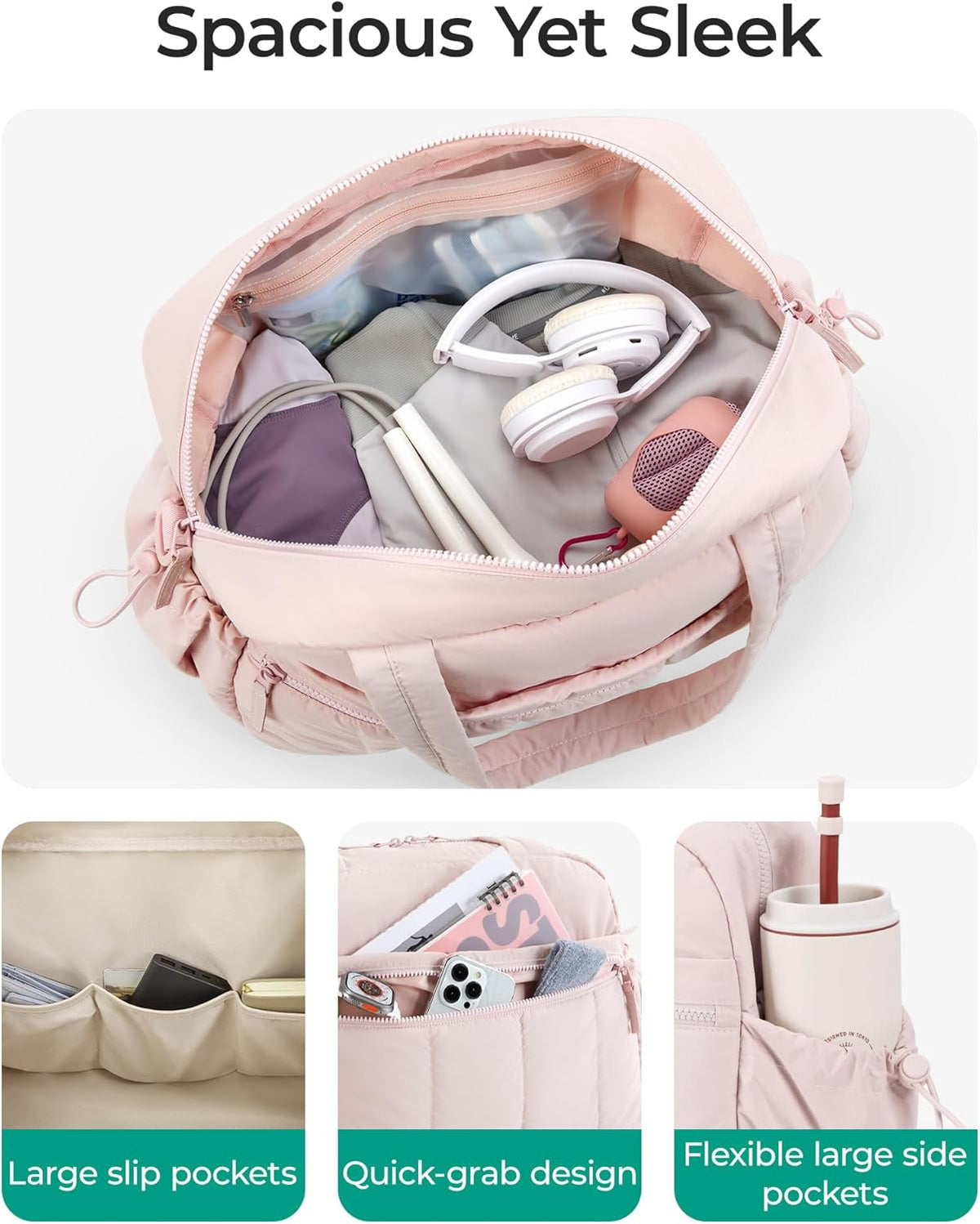 Duffle Bag for Travel, Gym Bag for Women, Weekender Carry on