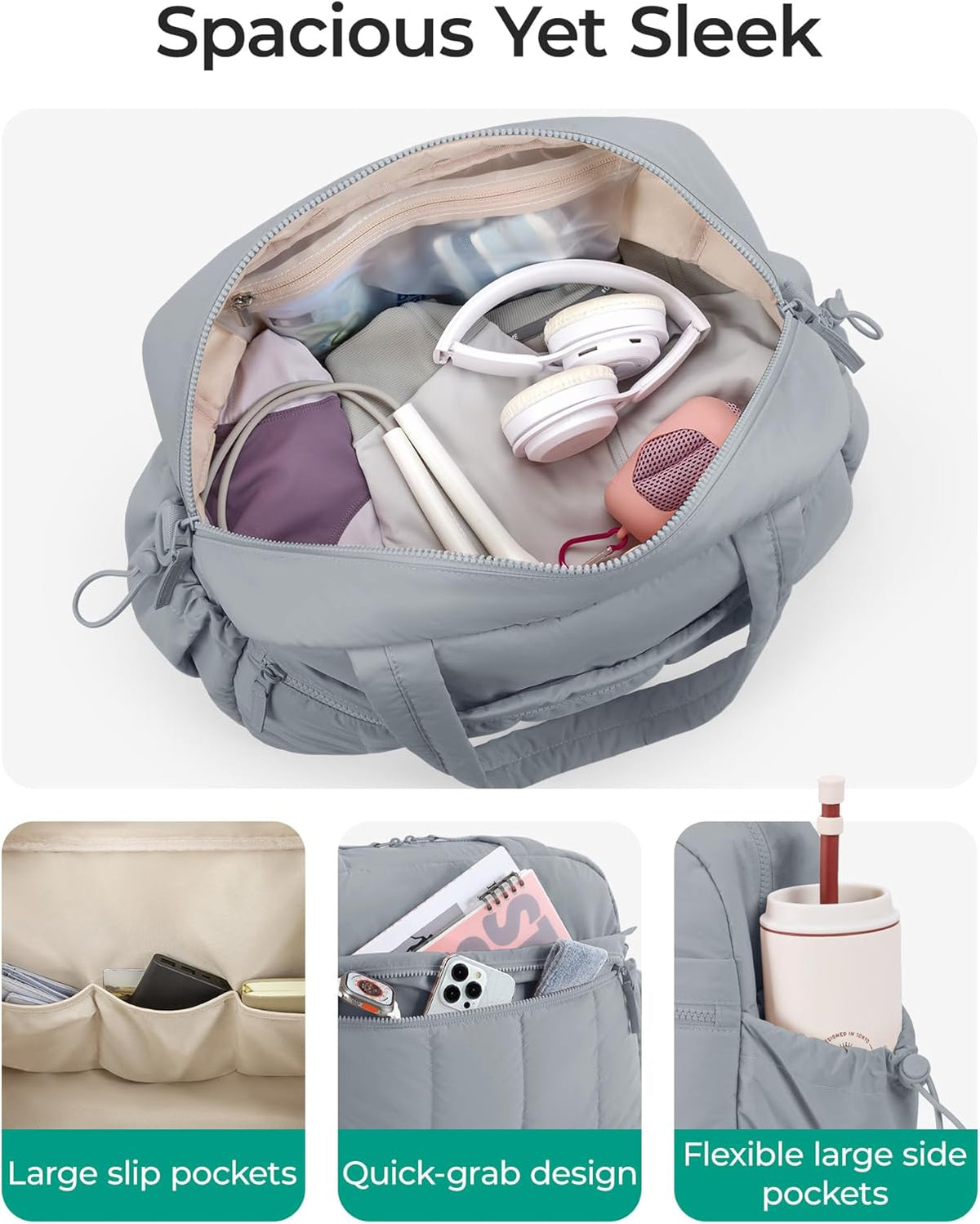 Duffle Bag for Travel, Gym Bag for Women, Weekender Carry on