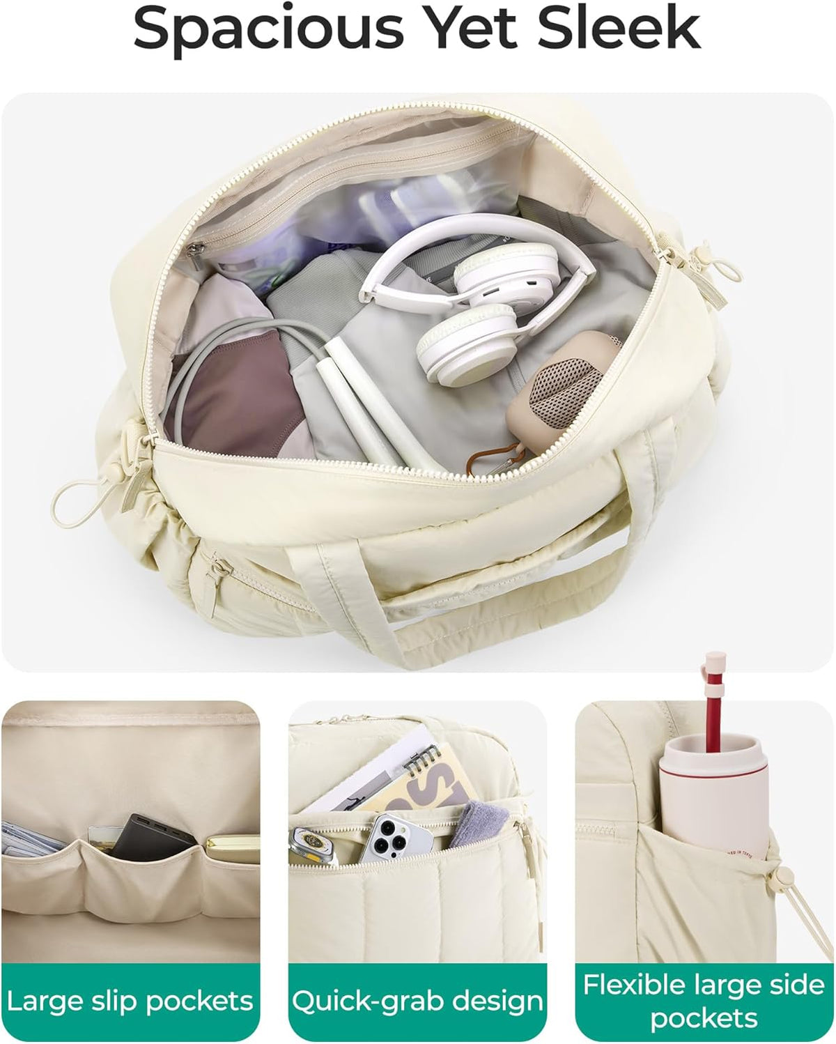 Duffle Bag for Travel, Gym Bag for Women, Weekender Carry on