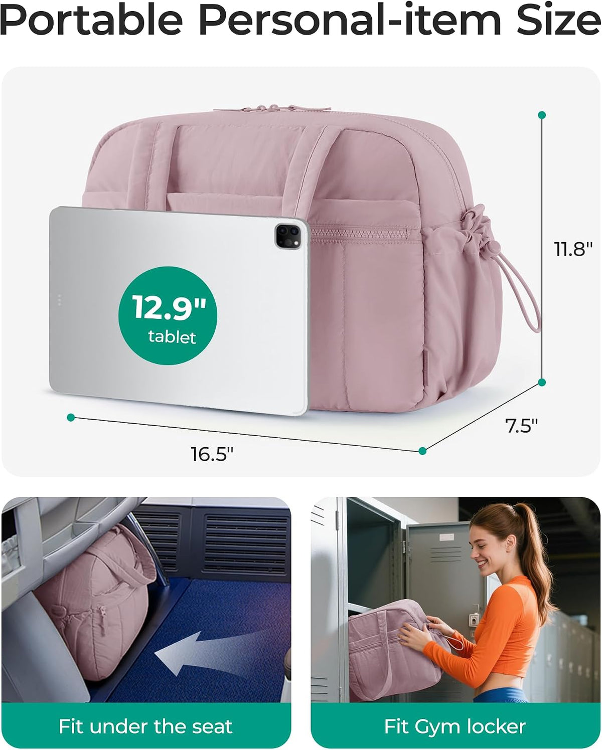 Duffle Bag for Travel, Gym Bag for Women, Weekender Carry on