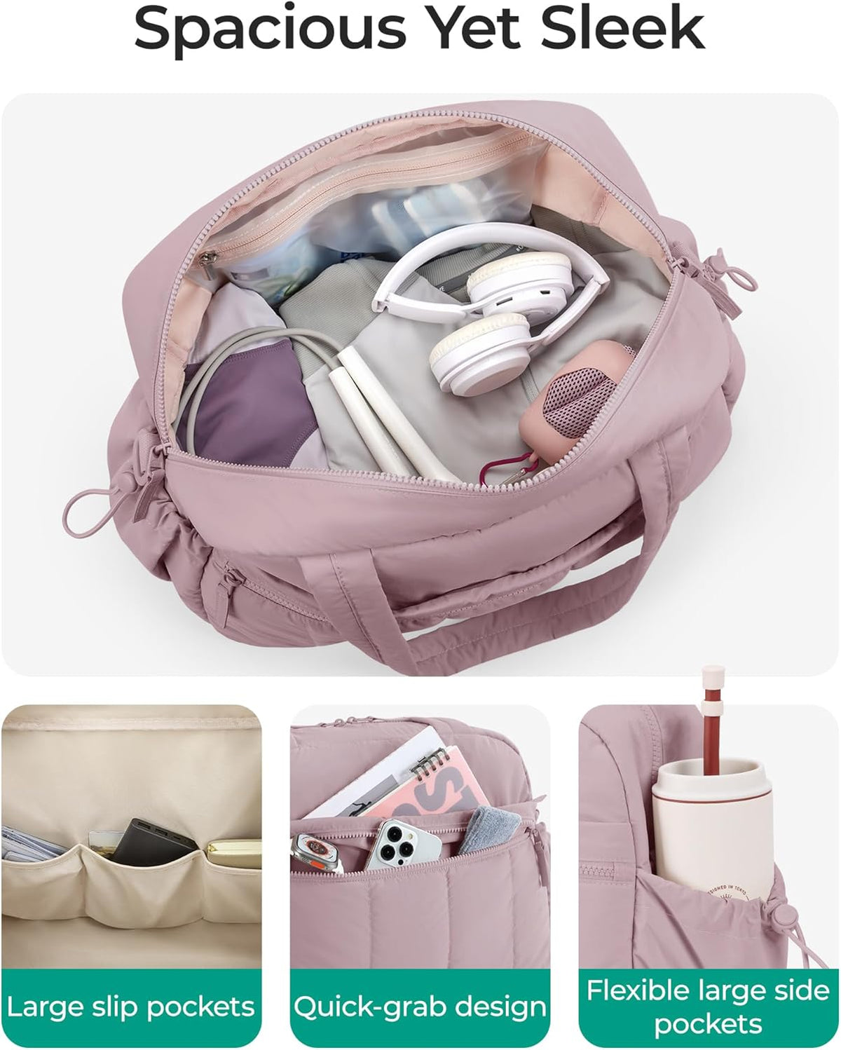 Duffle Bag for Travel, Gym Bag for Women, Weekender Carry on