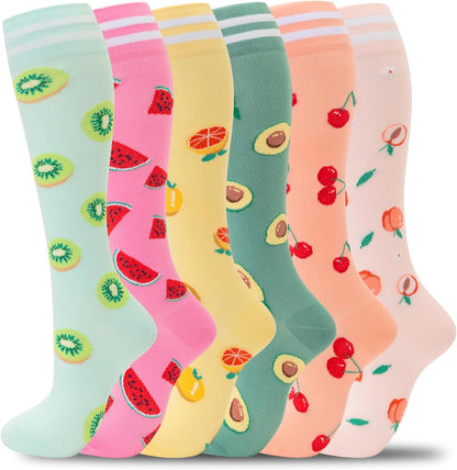 Compression Socks for Women Men Support Circulation 6 Pairs Socks For Nurse, Travel, Flight