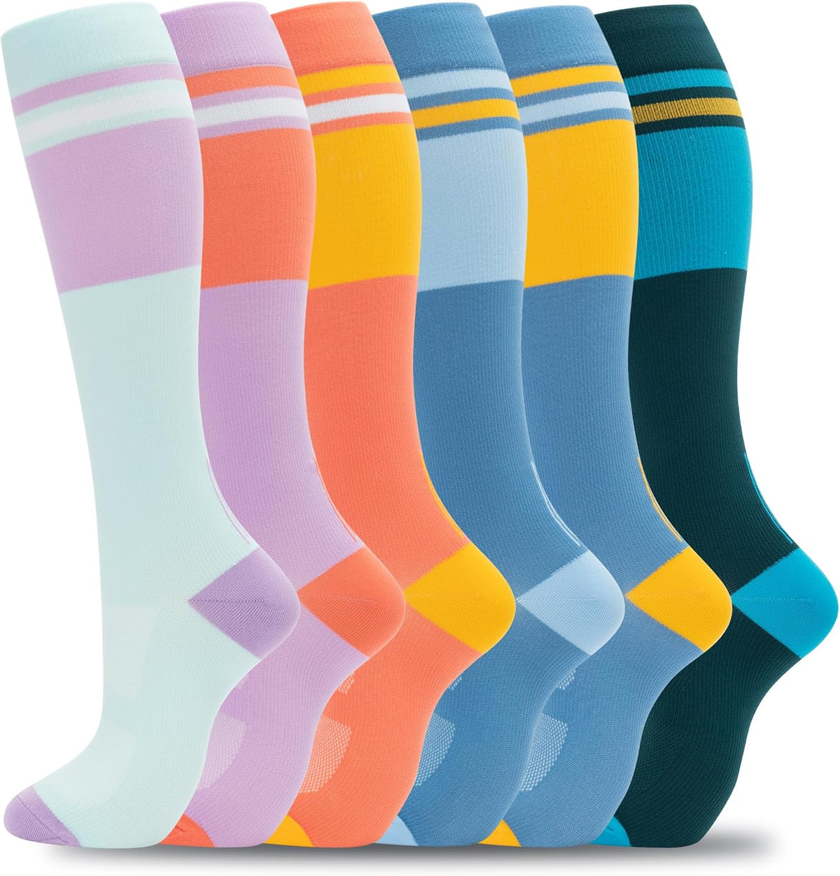 Compression Socks for Women Men Support Circulation 6 Pairs Socks For Nurse, Travel, Flight