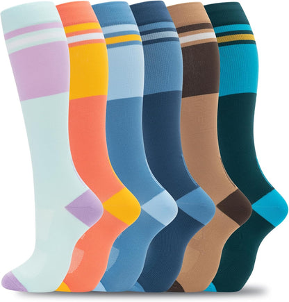 Compression Socks for Women Men Support Circulation 6 Pairs Socks For Nurse, Travel, Flight