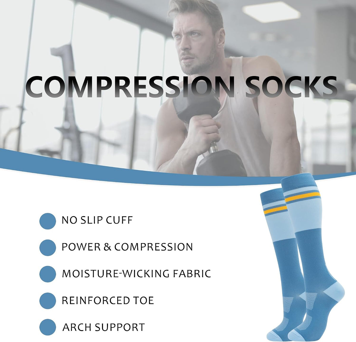 Compression Socks for Women Men Support Circulation 6 Pairs Socks For Nurse, Travel, Flight