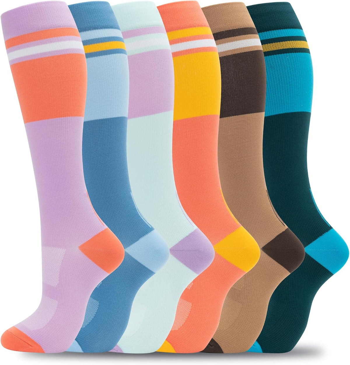 Compression Socks for Women Men Support Circulation 6 Pairs Socks For Nurse, Travel, Flight