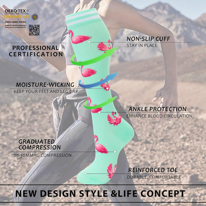 Compression Socks for Women Men Support Circulation 6 Pairs Socks For Nurse, Travel, Flight