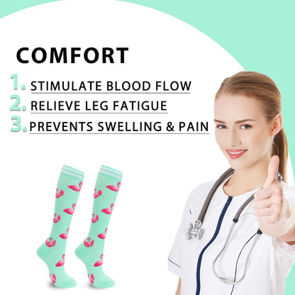 Compression Socks for Women Men Support Circulation 6 Pairs Socks For Nurse, Travel, Flight