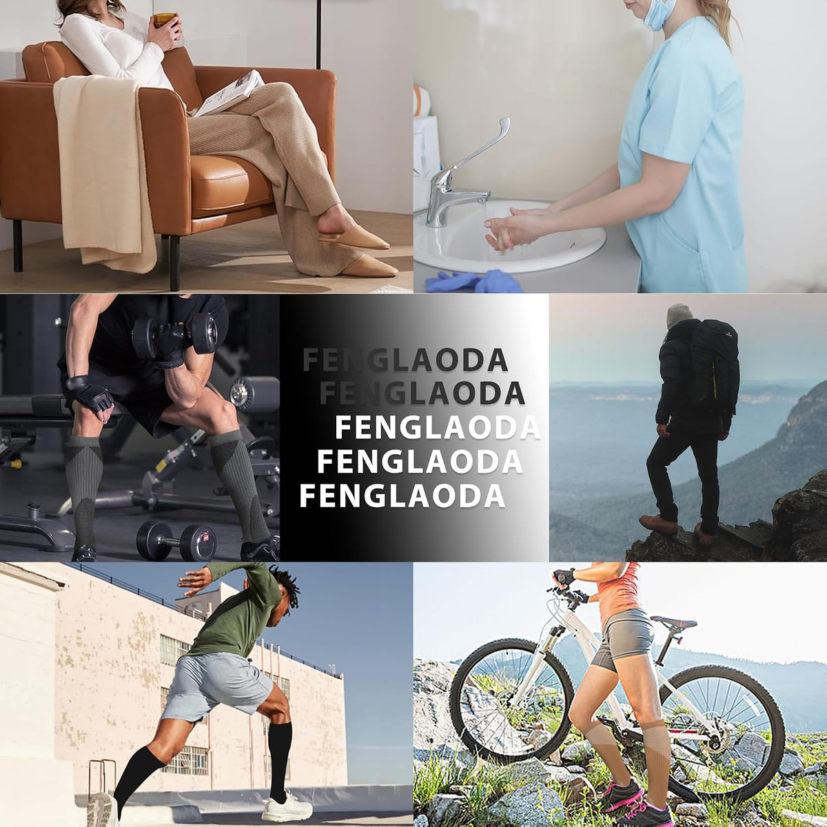 Compression Socks for Women Men Support Circulation 6 Pairs Socks For Nurse, Travel, Flight